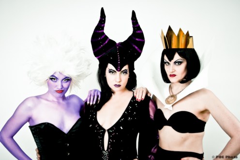 A trio of villainesses: Randi Rascal as Ursula, Bella Bijoux as Maleficent, and Lady Drew Blood as the Evil Queen (POC Photo)