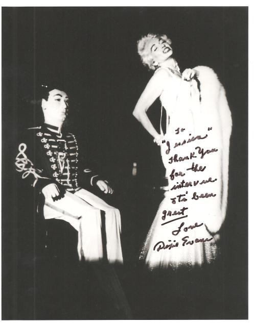 A shot of one of Dixie's tribute acts, referencing the Marilyn film "The Prince and the Showgirl"